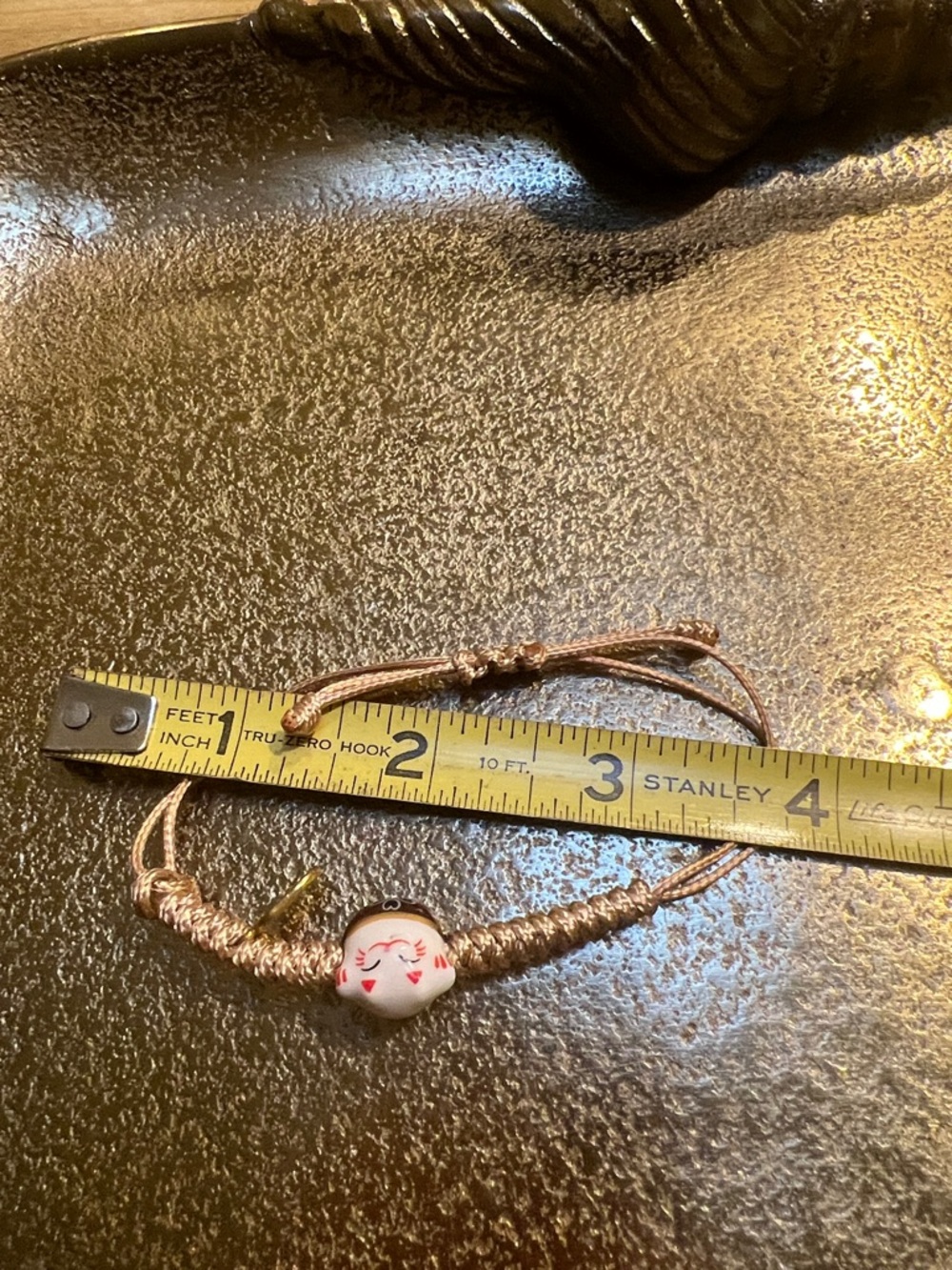 #1752** Boy/Girl-Lucky Cat Bead Adjustable Friendship Bracelet - Pink - Picture 4 of 9